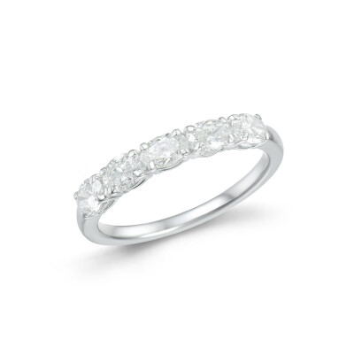 Alliance or blanc et diamants de 1,00ct