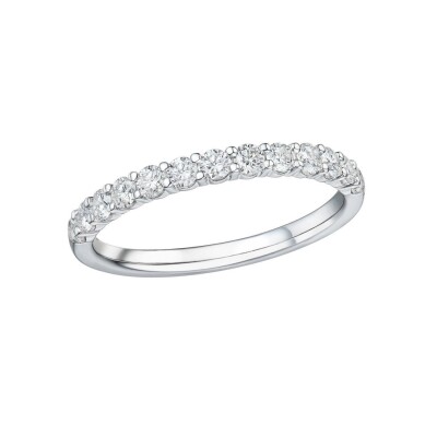 Alliance or blanc et diamants de 0,50ct