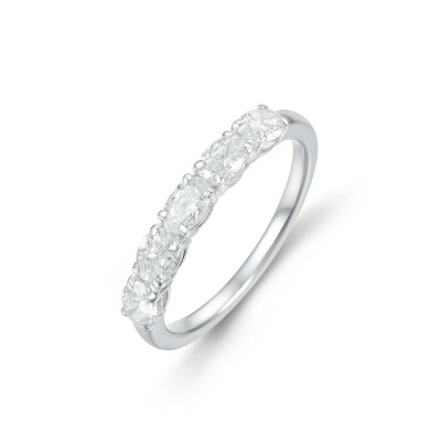 Alliance or blanc et diamants de 1,00ct