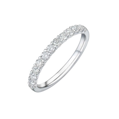 Alliance or blanc et diamants de 0,50ct