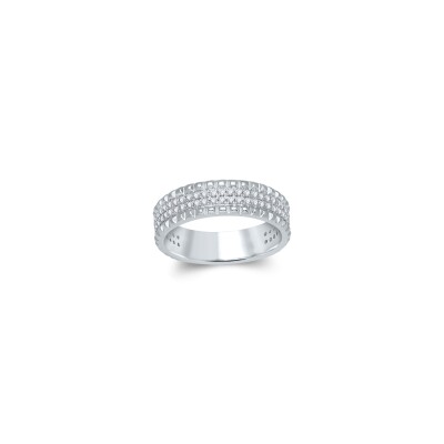 Alliance or blanc et diamants de 0,37ct
