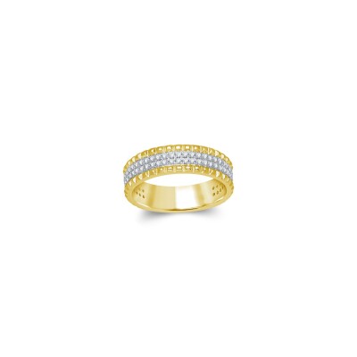 Alliance or blanc et diamants de 0,37ct