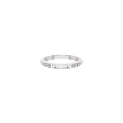 Alliance en or blanc et diamants 0,05ct