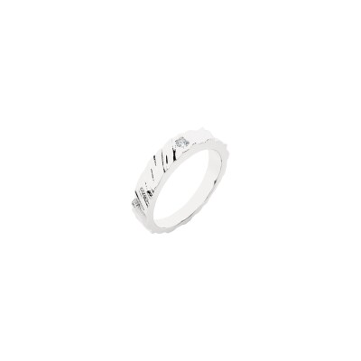 Alliance en or blanc et diamant 0,05ct