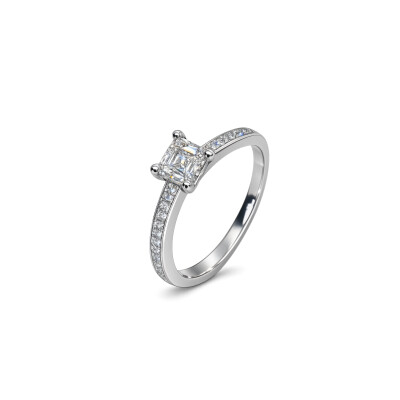 Solitaire Diamant or blanc