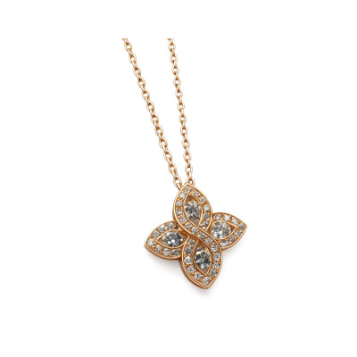Collier Waskoll Flamme diamant or rose