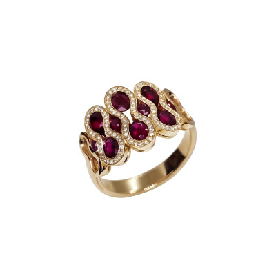 Bague Rubis & Diamant or rose