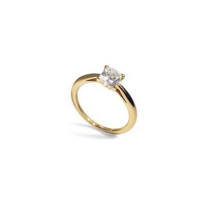 Solitaire Diamant or jaune