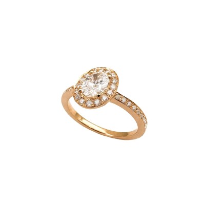 Bague or rose Diamant Ovale 0.50ct
