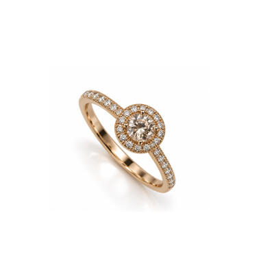 Bague en or rose et diamants