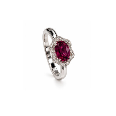 Bague Spinelle & diamants en or blanc