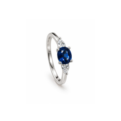 Bague Saphir & Diamants en or blanc