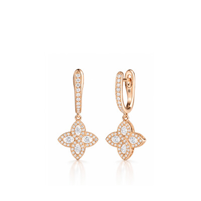 Boucles d'oreilles Diamants en or rose