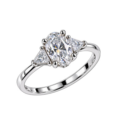 Solitaire Diamant en Or Blanc