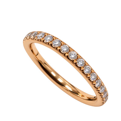 Alliance Diamant en Or Rose
