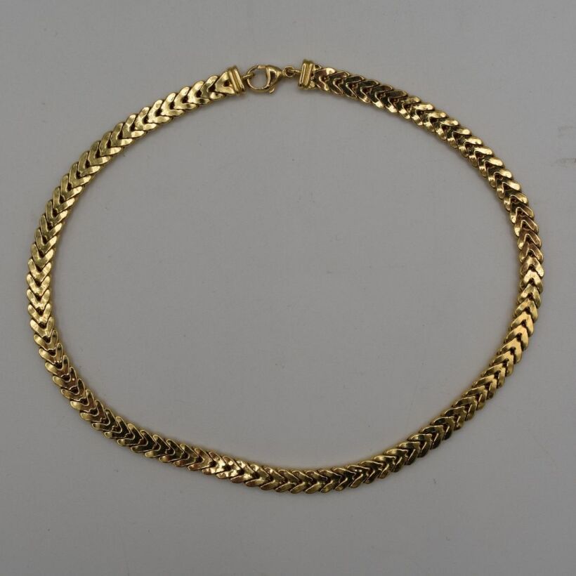 Collier Palmier Plat Or 18K