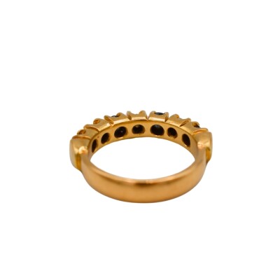 Alliance Saphir Diamants Or Jaune 18k