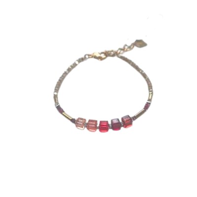 Bracelet crystal cube rouge