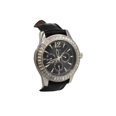 Guess ronde cuir noir