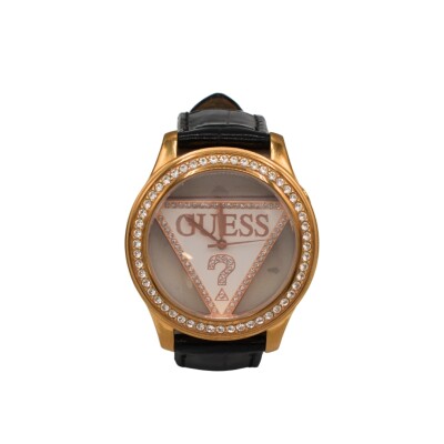 Guess doré ronde cuir noir