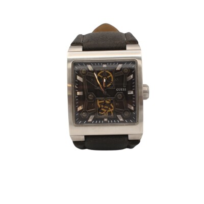 Guess homme carré cuir noir