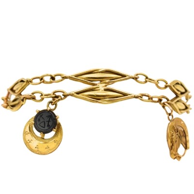 Bracelet doubles rangs filigranes Or jaune 18k