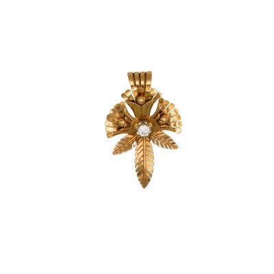 Pendentif Art Déco oxyde Or 18k