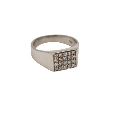 Bague Pavage Diamants Or Blanc 18k