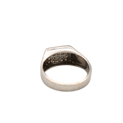 Bague Pavage Diamants Or Blanc 18k