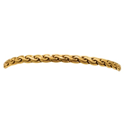 Bracelet maille palmier écrasée Or jaune 18k