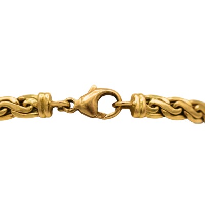 Bracelet maille palmier écrasée Or jaune 18k