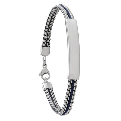 Bracelets Acier & Cordes bleue