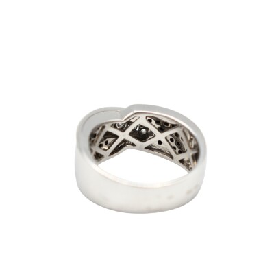 Bague Or 18k Diamants noirs et blancs