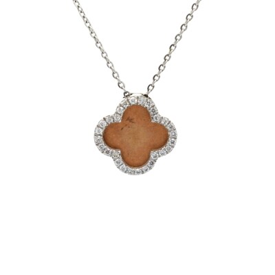 Collier Trèfles Diamants Or 18k