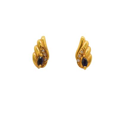 Boucles Saphir Ailes Or 18k