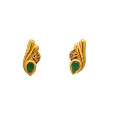 Boucles d'oreilles Emeraude Or 18k