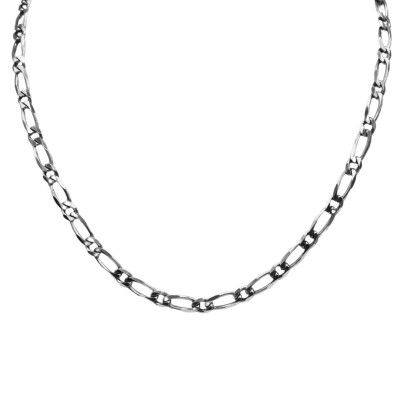 Chaîne Hawaï 1+1 en argent rhodié, 50cm