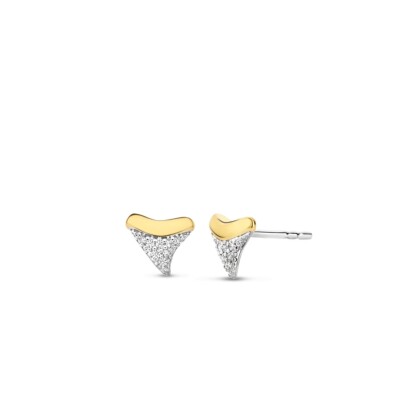 Boucles d'oreilles Ti sento dents de requin oxydes et plaqué or