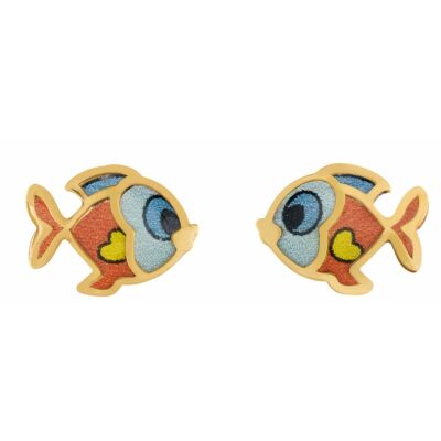 BO VIS poisson émail Or 18k