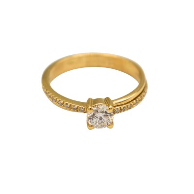 Solitaire Diamant de synthèse Or 18k