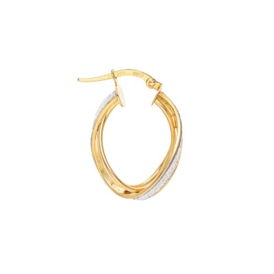 Créoles en or jaune 18k avec liseré