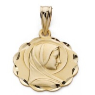Médaille Vierge Or jaune 18k