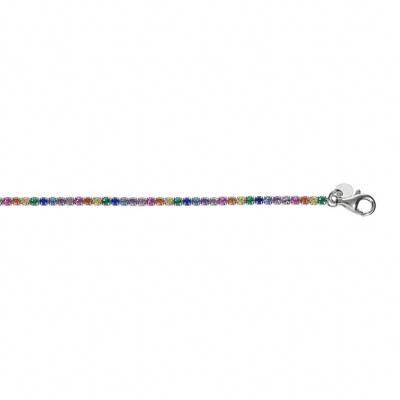 BRACELET ARGENT RHODIÉ RIVIERE OXYDES COULEUR