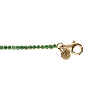 BRACELET ARGENT DORÉ RIVIERE OXYDES VERT