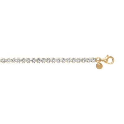 BRACELET ARGENT DORÉ OXYDES BLANCS