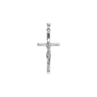 PENDENTIF ARGENT RHODIÉ JÉSUS SUR CROIX