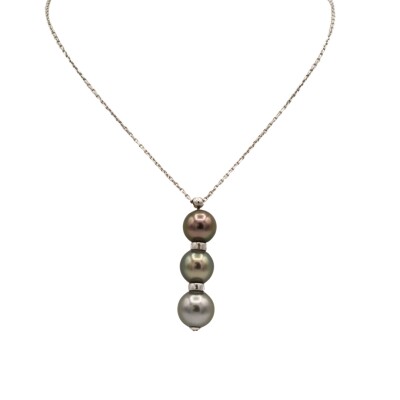 Collier Perles de Tahiti Or Blanc 18k