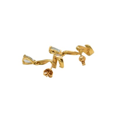 Boucle Aigue Marine Or jaune 18k