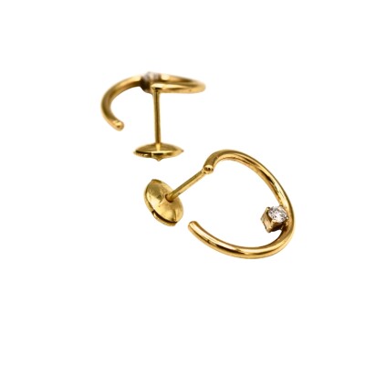 Boucle Cercle Diamant Or jaune 18k