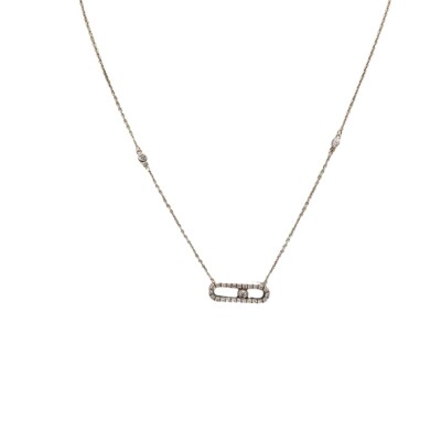 Collier Barette Diamant Or blanc 18k